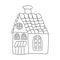 Funny fairy tale house children coloring page isolated on white