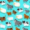 Funny farm animals and pets seamless collection