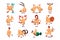 Funny farm chicken showing 12 Zodiac signs. Domestic bird in different actions. Comic horoscope. Flat vector set