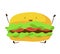 Funny fast food hamburger icon