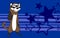 Funny ferret cartoon expression background