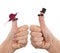 Funny finger puppet tourists
