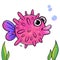 Funny fish in cartoon style.