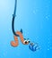 funny fish eats a little worm