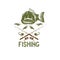 funny fishing vector design template