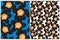 Funny Floral Seamless Vector Pattern with Black Abstract Flowers.