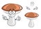 Funny forest mushroom cartoon character