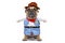 Funny French Bulldog dog wearing a Carnival or Halloween cowboy full body costume with fake arms on white background