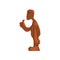 Funny friendly bigfoot showing thumbs up, mythical creature cartoon character vector Illustration on a white background