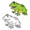 Funny frog coloring page .