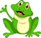 Funny frog waving cartoon