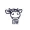 Funny front view cow head logo template