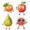 Funny fruit character isolated on white background
