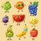 Funny fruit characters