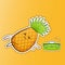 Funny fruit characters vector illustration icon.