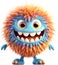 Funny furry cheerful monster