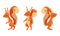 Funny Furry Squirrel Animal with Bushy Tail and Orange Coat Vector Set