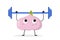 Funny garlic character doing sport exercise using barbell