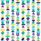 Funny geometric seamless pattern. Vector illustration