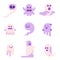 Funny Ghost Icons in Flat Design