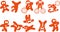 Funny gingerbread men vector illustration icons