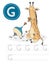 Funny girafe and letter G