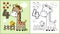 Funny giraffe and chick cartoon