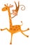 Funny giraffe with monkey