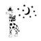 Funny giraffe. Nursery art. Minimalist scandinavian style. Character for kids card, print for t-shirt and more.