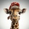 Funny Giraffe In Santa Hat - Hyper-realistic 3d Rendering