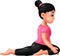 Funny girl cartoon practicing yoga sport sitting with smile