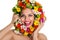 Funny girl with flower wreath