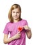 Funny girl with lollipop hearts