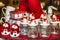 Funny glass jars with snowman decoration on lid