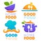 Funny and glossy food and cooking logo