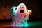 Funny glowing ghost. AI art generated