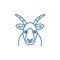 Funny goat line icon concept. Funny goat flat  vector symbol, sign, outline illustration.