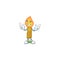 Funny gold candle cartoon character style with Wink eye