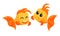 Funny Golden Fish Showing Different Emotions Vector Set