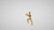 Funny golden mannequin gangnam style dancing, seamless loop, white studio