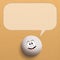 Funny golf ball on sand