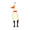 Funny goose with an important arrogant expression on his face. Cute comic character illustration