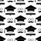 Funny graduation seamless pattern. Grad ceremony backdrop. Vector template for fabric, textile, wallpaper, wrapping