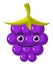 Funny grape character. Cartoon berry with smiling face