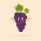 Funny grape character design Vector illustration