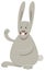 Funny gray rabbit cartoon animal character