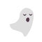 Funny gray yawning ghost on a white background isolated.Bringing wants to sleep and yawns.Vector illustration is great for flat