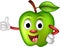 Funny green apple cartoon