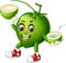 Funny Green Coconut Cartoon