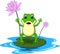 Funny Green frog cartoon